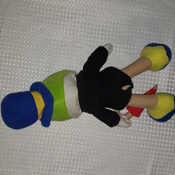 Vintage Mattel Jiminy Cricket Plush Doll Disney 1992 Umbrella 15" - Picture 2 of 5